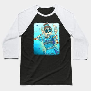 Cute Skeleton Lady - Dia De Los Muertos - Bharatanatyam Classical Indian Dancer Baseball T-Shirt